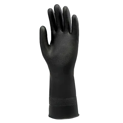 Guante de jebe látex negro calibre 35 - G0016/17