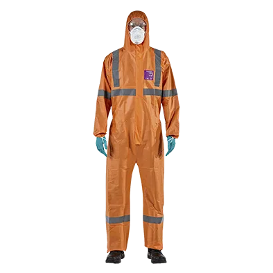 Overol desechable naranja con cintas reflectivas - C0002